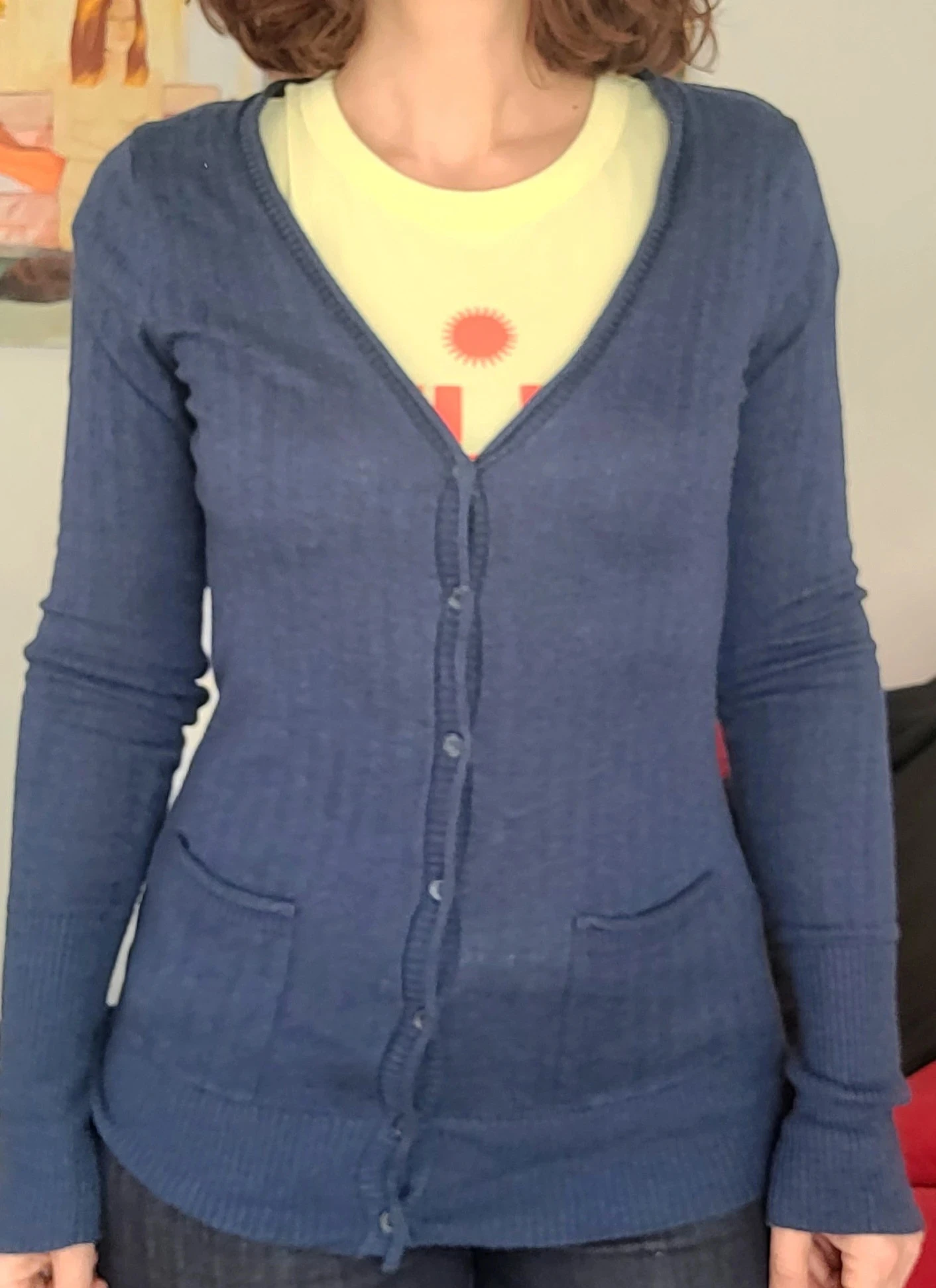 Gilet court Stradivarius coudières printemps vintage 36 – photo 3